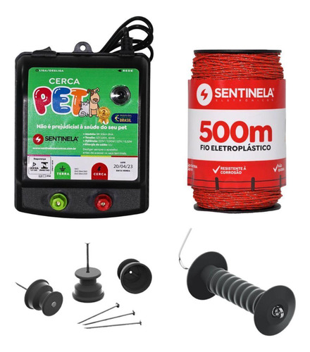 Kit Eletrificador Rural Pet 500m - Sentinela