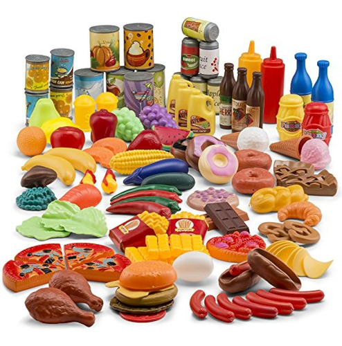 Jaxojoy 122-piece Deluxe Pretend Play Food Set Hermoso Surti