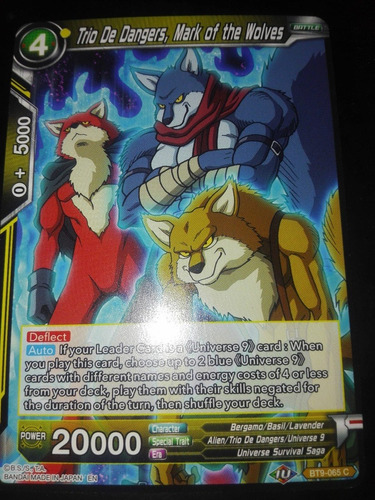 Trio De Dangers, Mark Of The Wolves  Carta Dragon Ball