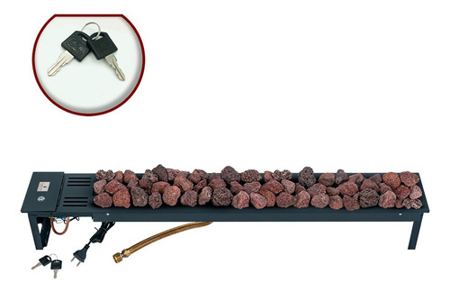 Lareira A Gás Linha Clássica Plus Modelo Luna De 120cm