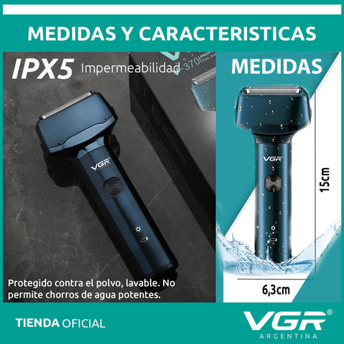 Repuesto Cuchilla Afeitadora Eléctrica Vgr V-370 Patillera Color Verde