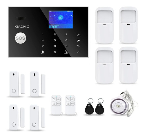 Kit Alarma Inalambrica Para El Hogar Gadnic Con Pantalla Led