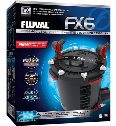 Filtro Externo De Vaso Fluval Fx6 1500lts Para Acuarios