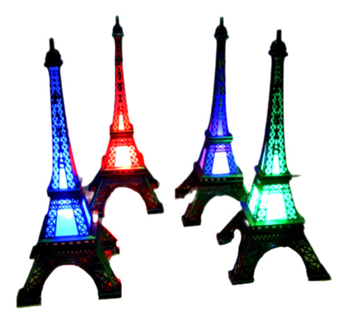 Torres Eiffel Luminosas Metalicas De 25 Cm / Pack X 6 U.