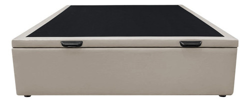 Base Box Baú Para Cama Viúva 128x188cm Liz Sintético Bege Cor Creme
