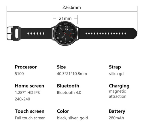 Reloj Inteligente Gen6 - Unisex - Resistente Agua Ip68