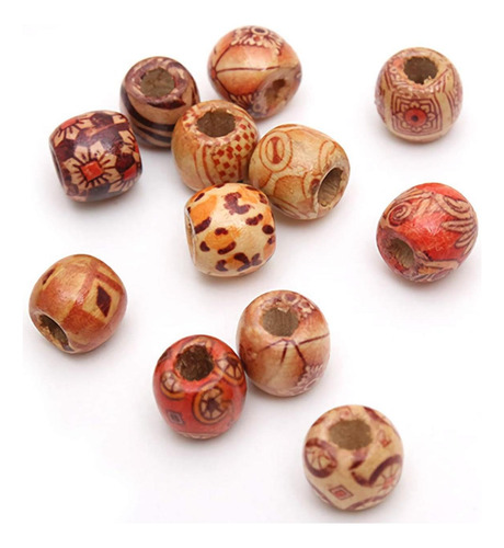 Onwon 100 Piezas De 12 Mm Patrón Pintado De Cuentas De De De
