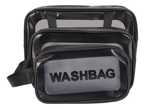 Kit 3 Nécessaire Impermeável Transparente Washbag - Vencedor