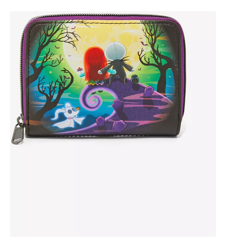 Loungefly The Nightmare Before Christmas Jack Cartera Billet Color Negro Diseño De La Tela Liso