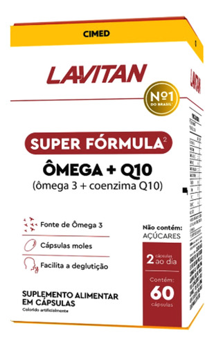 Lavitan Super Formula Ômega Q10 Complex Cimed 30 Capsulas
