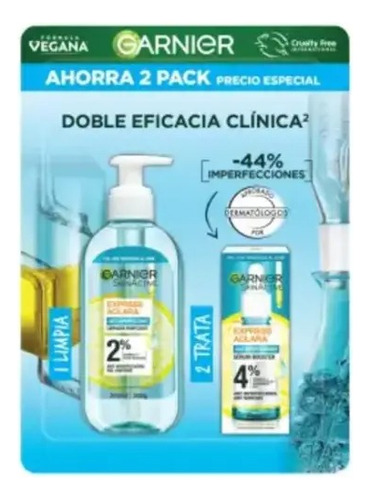 Kit Garnier Express Aclara Desmaquillante 200ml + Sérum 30ml