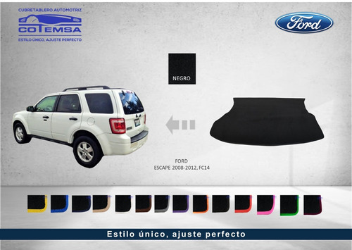 Cubre Cajuela Automotriz Ford Escape Del 2008 Al 2012