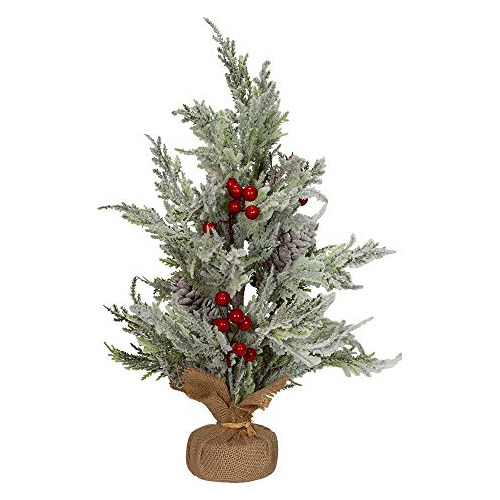 Tr1607 Árbol De Navidad, Verde, Blanco, Rojo, Marrón