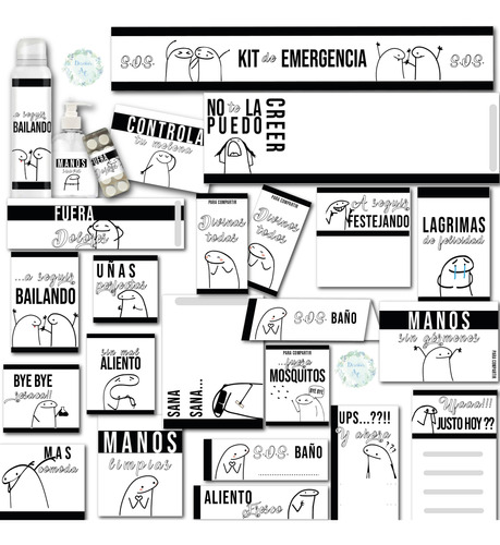 Kit Baño Imprimible S.o.s. Flork Fiestas, 15, Casamientos