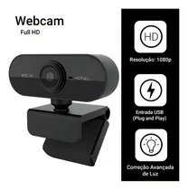 Comprar Cámara web USB Full HD 1080p negra giratoria 360º con micrófono negro