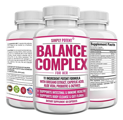 Balance Complex For Women, Candida Cleanse & Suplemento Die