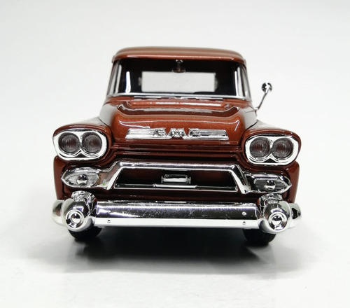 Gmc 100 1958 Fleetside Motormax Diecast Escala 1:24 Color Café