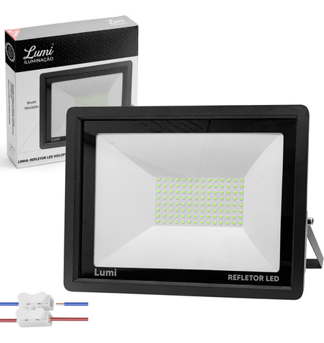 Kit 2 Holofote Led Refletor 300w Bivolt Ip67 Cor Da Luz Verde