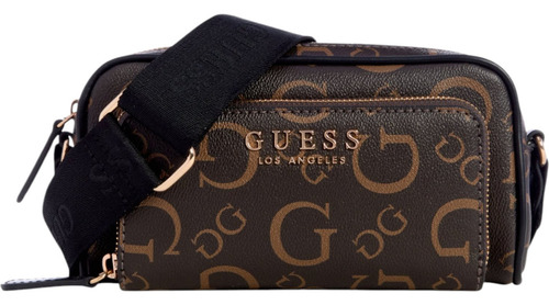 Bolsa Guess Factory Bg947969-nat Acabado de los herrajes Níquel Color Marrón oscuro Correa de hombro Marrón oscuro Diseño de la tela Lisa