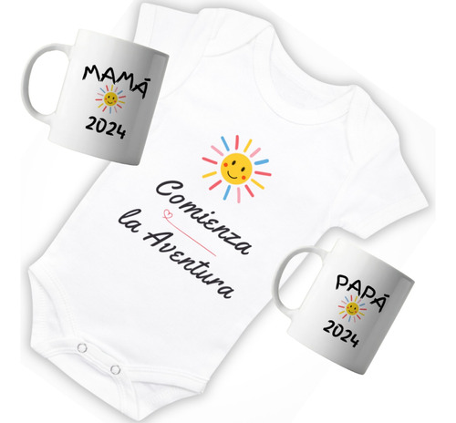 Tazas Y Pañalero Mamá Y Papá 2024 Original Regalo Embarazada
