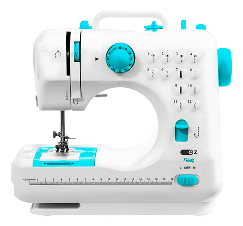 Máquina De Costura Reta Oz Sm1010 Portátil 12 Pontos Branca