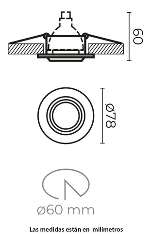 Luminario Spot Empotrable Plafón Base Para Foco Mr16 Th-1220 Illux