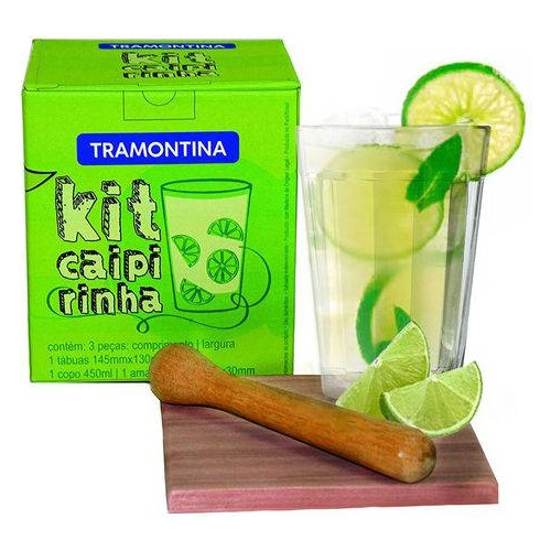 Kit Caipirinha Tramontina Mogno Africano - 3 Peças