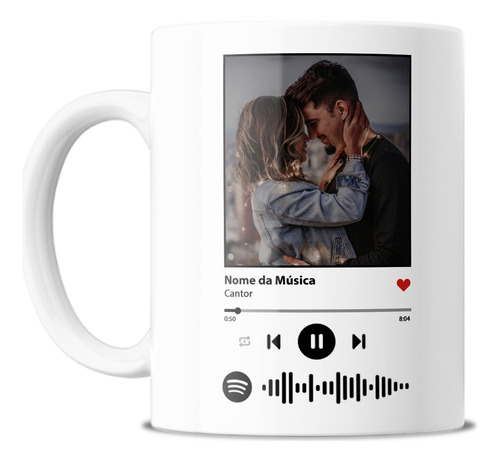 Caneca Interativa Spotify Com Foto Personalizada + Brinde! 