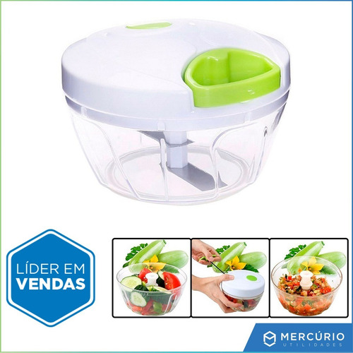 Imagem 2 de 10 de Mini Processador De Alimentos Manual Triturador Alho Legumes