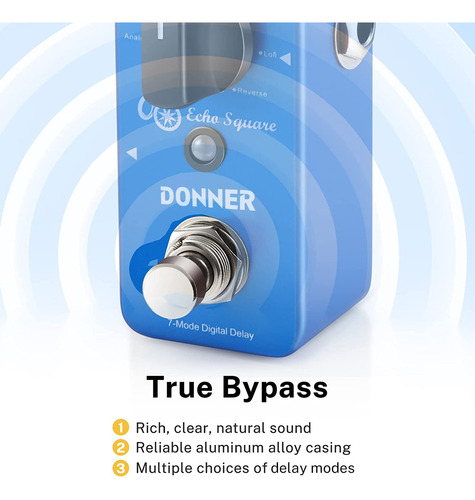 Pedal De Retardo Donner Echo Square Digital, 7 Modos, Guitar