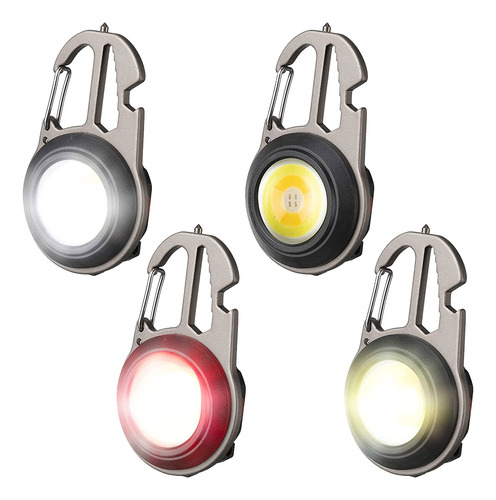 Llavero F De 4 Linternas Led Mini Cob Con 7 Modos De Luz