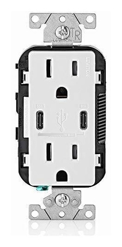 Tomacorriente Doble T5635 Para Pared Cargador Usb Tipo Ux