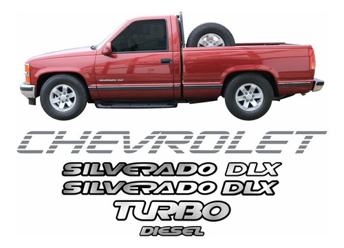 Adesivo Emblemas Silverado Dlx Turbo Diesel Faixa Compatível