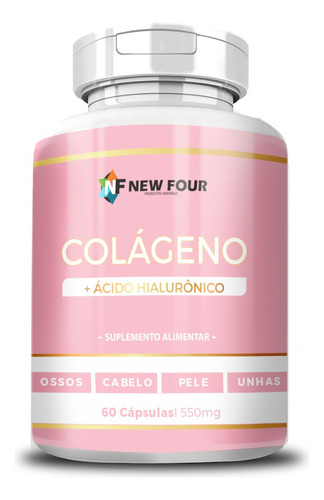 Colágeno Ácido Hialurônico Cabelo Pele Unha Saúde Ossos 60cp