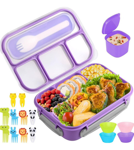 Lonchera Bento Con Compartimientos, Fiambrera Niño Y Adulto