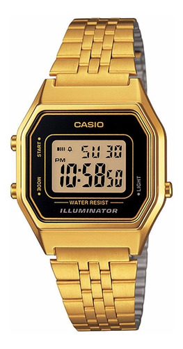 Relogio Casio La680 Wga-1d Cronometro Alarme Vintage Wr Gold