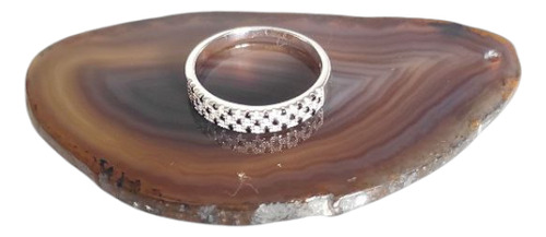 Anillo Plata 925 Diseño Cintillo Triple Circones Y Onix