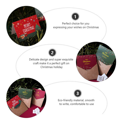 Imagem 8 de 8 de 12 Pcs Cartões Retrô Natal Impresso Feliz Christma
