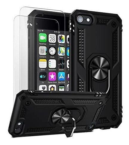 Funda Protectora Negra Con Micas Compatible Con iPod Touch 7