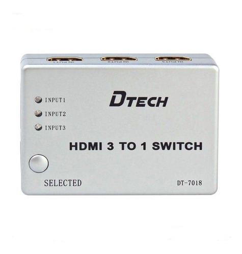 Hdmi Selector Switch 3x1 Full Hd  Suiche 3 Puertos Dtech
