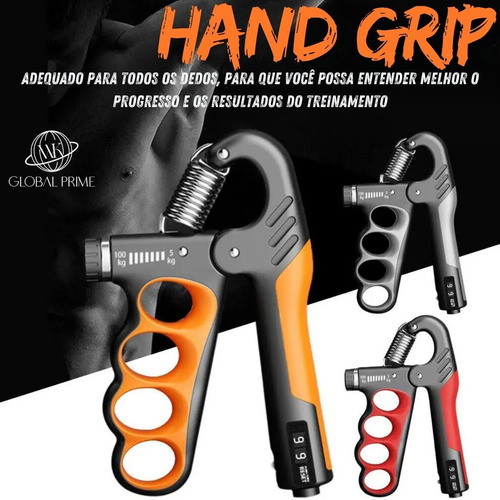 Hand Grip Mãos 5 A 100kg Ajuste Intensidade Treino Aparelho Cor Cinza
