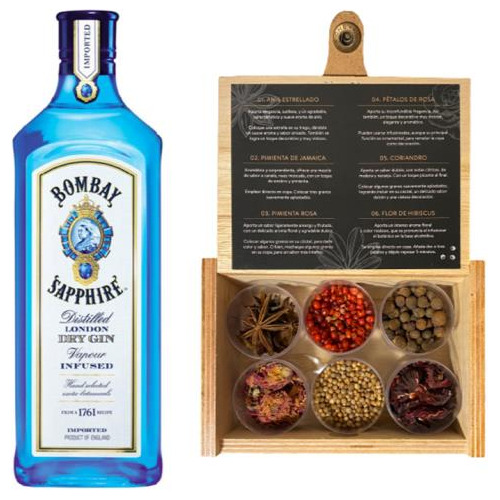 Gin Bombay Sapphire + Caja Mixologia Botanica
