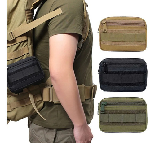 Cartera Bolsa Molle P Cinturón Mochila Táctica Militar W80 Color Negro Diseño De La Tela Bolsa Cartera