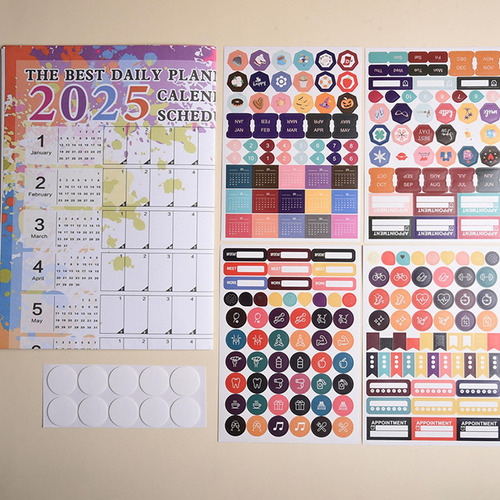 Calendario De Póster De Pared 2025 Planificador Anual 2025 C