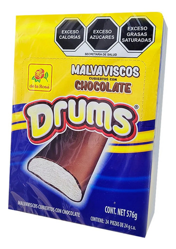 Malvaviscos Con Chocolate Drums 24 P De La Rosa
