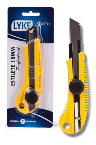 Estilete Profissional Com Trava Giratória Lâmina De 18mm