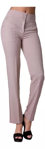 Pantalón Vestir Recto Mujer Beige Stfashion 79304609