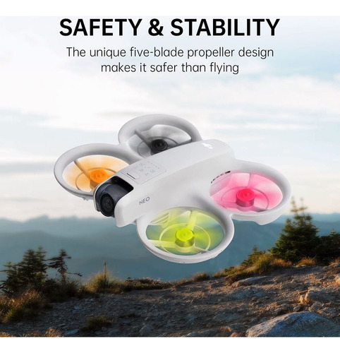 Kit 04 Helice 5 Pas Silenciosa Drone Dji - Neo Cor Laranja