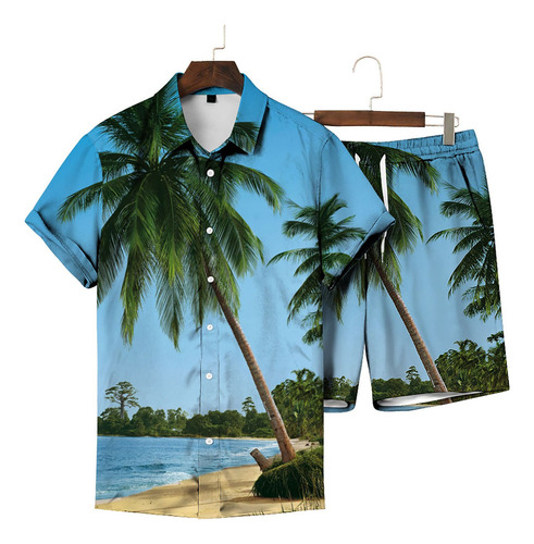 K Cy6k Conjunto De Ropa De Playa Hawaiana Para Hombre, Camis