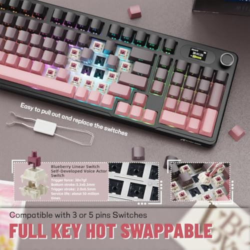Teclado Mecánico Inalámbrico Para Juegos Attack Shark X98 Pr